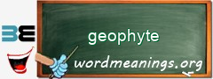 WordMeaning blackboard for geophyte